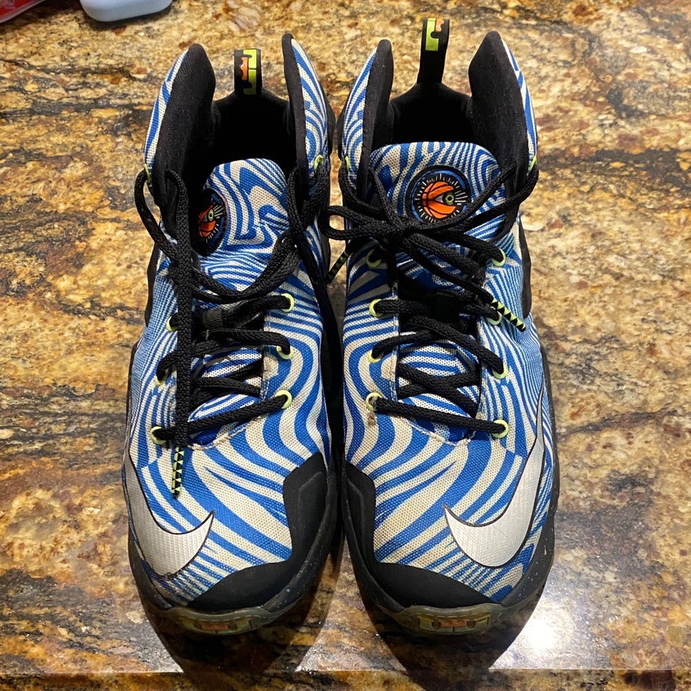 Nike Lebron James Kids Blue and Black Swirl Sneakers